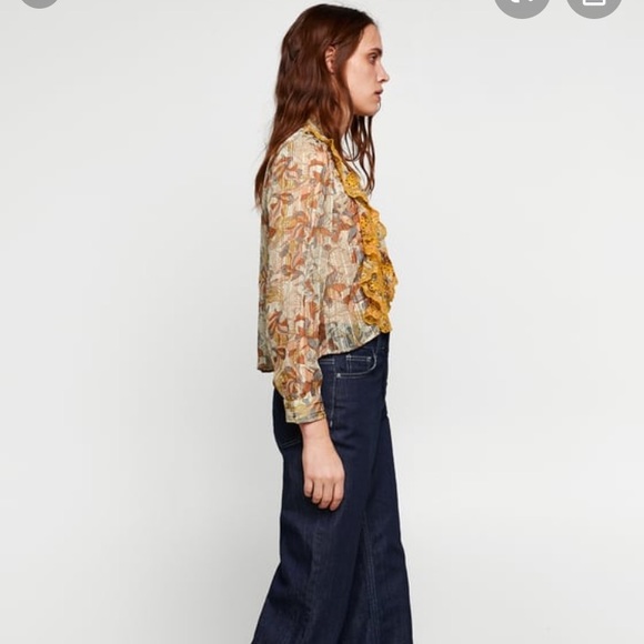 NWT EMBROIDERED FLORAL PRINT BLOUSE ZARA - Picture 5 of 6